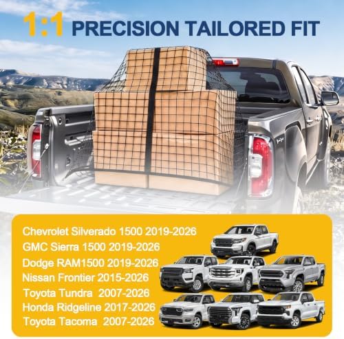 Cargo Net for Silverado/Ridgeline/Ram 1500/Tacoma/Tundra/Frontier/Sierra - Image 2