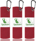 3 Pack 16" X 16" Golf Towels for Golf Bags, 3 DarkRed by KuukikvDirect