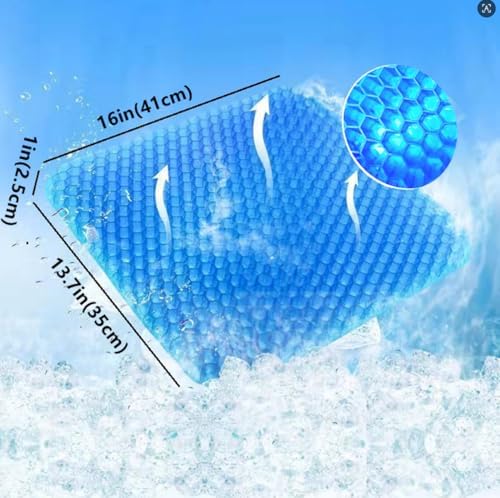 Gel Seat Cushion, Cool & Breathable 16inX13.7inX1in，ZD-Hong - Image 2