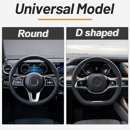 KAFEEK Elastic Stretch Steering Wheel Cover, Universal 15 Inch, Rose Red - Image 4