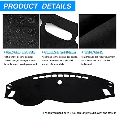 Cartist Black Dash Cover for Kia Optima 2016-2020 Dashboard Cover Mat - Image 6