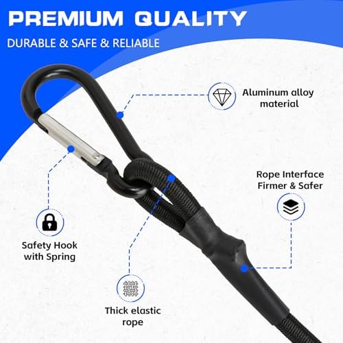 Bungee Cords with Carabiner, 36 inch Bungee Cords Heavy Duty Outdoor, 1/3 Inch - Image 3
