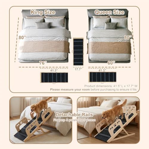Dog Ramp for Couch Rails, 41.34" L Dog Ramp for Bed, 17.7" Whidth Foldable Pet - Image 7