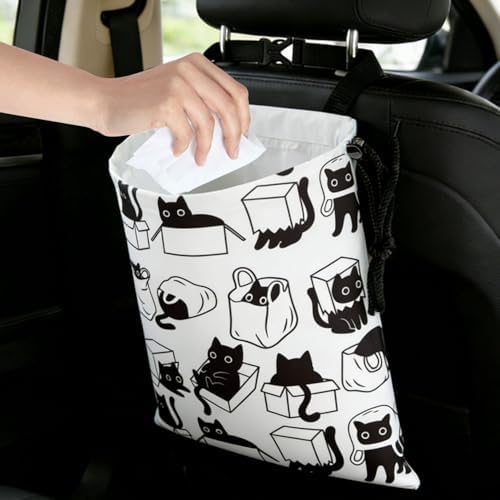 Playful Black Cat Car Trash Bag - Image 6