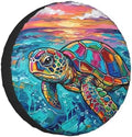 Colorful Sea Turtle Spare Tire Cover 14 Inch by FATTTYCY