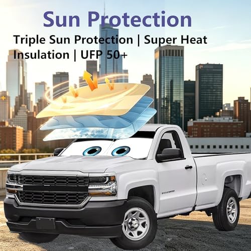 Gven Windshield Sun Shade for Chevrolet Silverado 1500 2019-2024 2025 2026 Car - Image 3