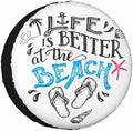 Life is Better at The Beach Spare Tire Cover Flip-Flops Footwear Wheel Covers by NOMEDOGYIM