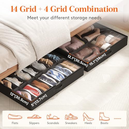 Lifewit Under Bed Shoe Storage Organizer, 2 Pack - Image 4