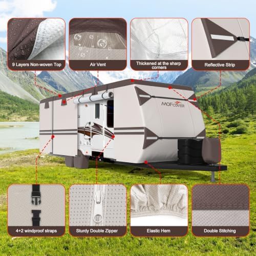RV Cover 22-24 ft Travel Trailer 9 Layers Camper Cover - Image 6