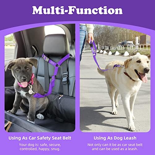 BWOGUE 2 Pack Dog Seat Belt for Car, Headrest Restraint Strap - Image 6