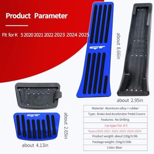 Aluminum Alloy Pedals Cover for K 5 2020 2021 2022 2023 2024 2025 Non-Slip Auto - Image 2
