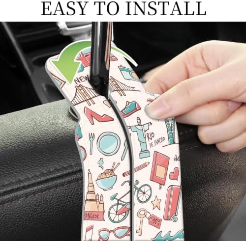 PU Leather Car Seat Hook, Storage Headrest Hanger, Cute Car Backseat Organizer - Image 5
