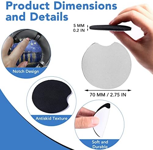 150 PCS Sublimation Blank Car Coasters, 2.75 in Circular Opening Blank - Image 2