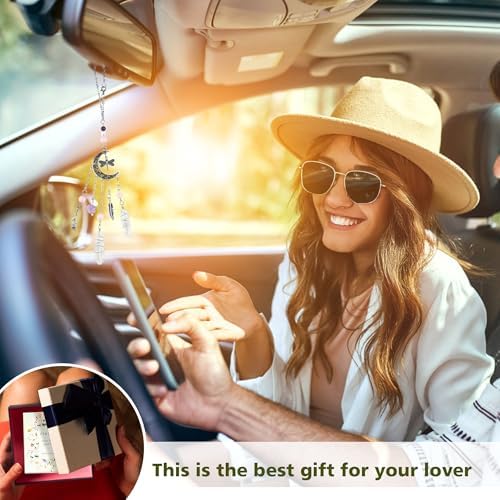 Car Rear View Mirror Accessories Car Hanging Ornament, Witchy Butterfly&Moon - Image 5
