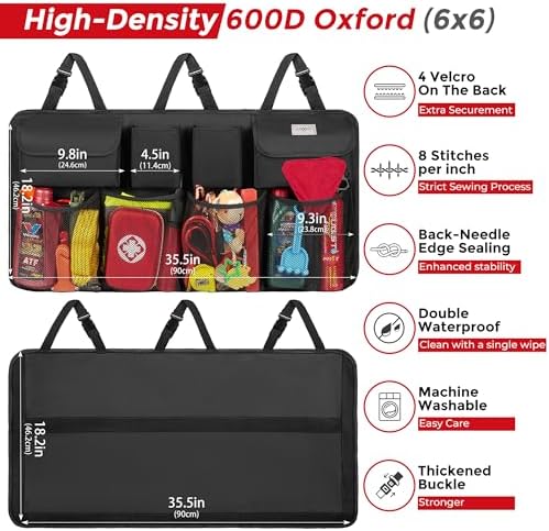 SURDOCA Car Trunk Organizer, LARGE CAPACITY Car Storage Bag - Image 4