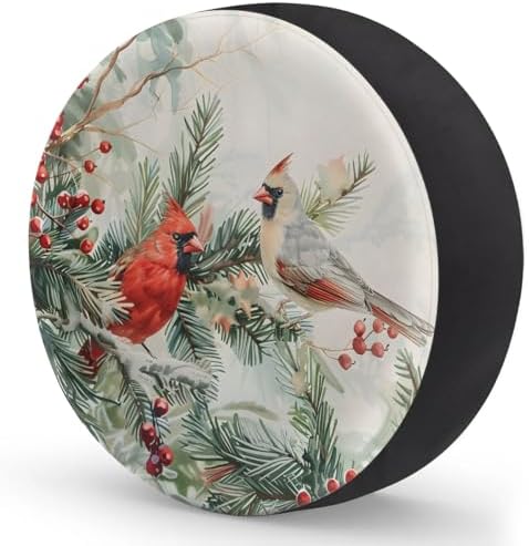 Spare Tire Cover for RV Trailer, Winter Cardinal Tire Covers Universal Fit for - Image 2
