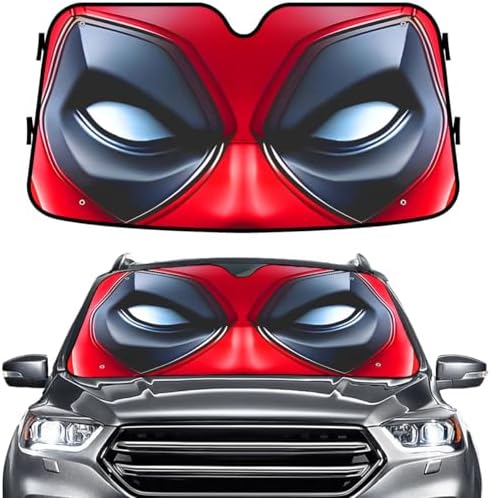 GENANY Red Mask Eyes Windshield Sun Shade 69 x 35 Inch by GENANY