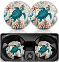 Yonlevres Car Coasters for Cup Holders，Sea Turtle 2.75" 2 Pack by Yonlevres