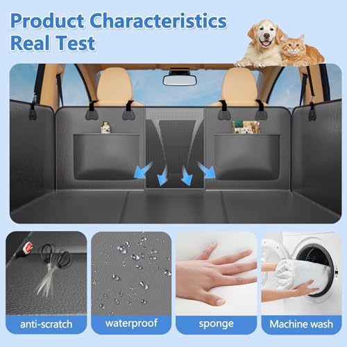 Hard Bottom Dog Car Seat Cover for Back Seat – Waterproof Nonslip Hammock - Image 3