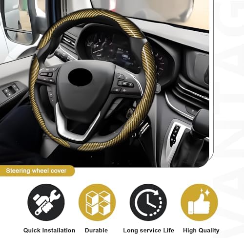 3pcs Universal Carbon Fiber Steering Wheel Cover - Image 6