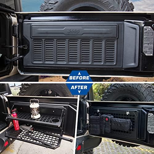 2-Tier Tailgate Table Rear Foldable Storage Cargo Rack Outdoor Camping Desk - Image 2