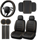 NBTEPEM 10 PCS Leather Car Seat Covers Front Seats Set, 14.5”-15'' Sporty by NBTEPEM