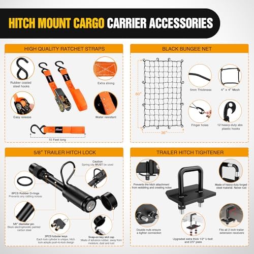 Nilight 60" x 20"x 7.87" Folding Carrier Fits 2-Inch Receiver 500 Lbs Capacity - Image 4