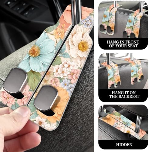 PU Leather Car Seat Hook, Storage Headrest Hanger, Cute Car Backseat Organizer - Image 2