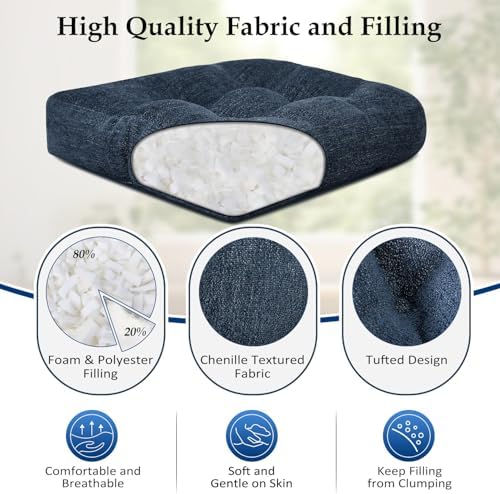 downluxe Chair Cushions for Dining Chairs 2 Pack, Tufted Indoor Chair Pads - Image 2