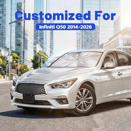 Car Windshield Sun Shade for Infiniti Q50 2014-2026, Foldable Car Sunshade - Image 2