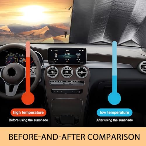 Accordion Foldable Windshield Sun Shade, Reflective Sunlight Highly Effective - Image 3