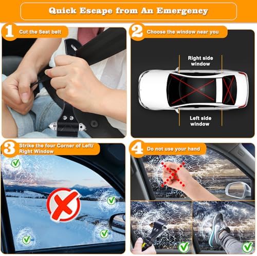 THINKWORK 2PC 2-in-1 Car Window Breaker - Image 4