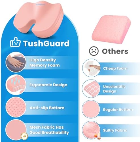 TushGuard Seat Cushion for Office Chair, Memory Foam Chair Cushion - Image 6