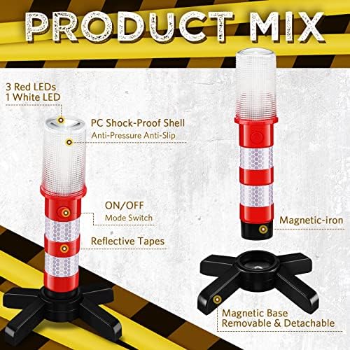 Riakrum 20 Pcs Emergency Roadside Flares Bulk Kit LED Safety Strobe Road - Image 3