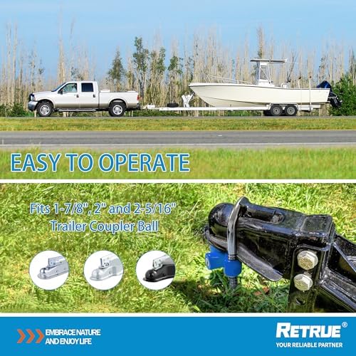RETRUE Universal Trailer Coupler Lock, Adjustable Hitch Ball Lock - Image 6