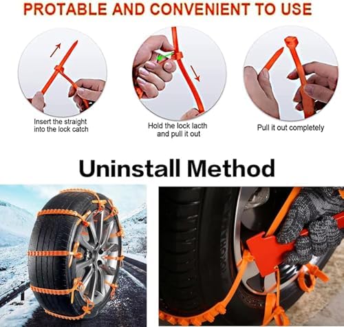 Temporary Tire Straps, Universal Reusable Anti-skid Nylon Tire Chains, - Image 5