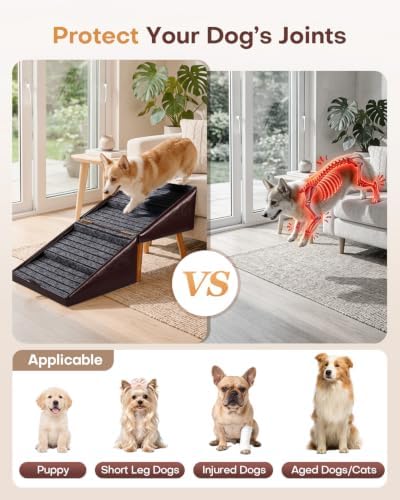 Dog Stairs for Couch Ottoman Dog Steps Faux Leather - Image 4