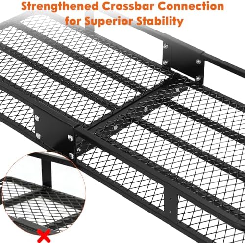 Garvee Folding Hitch Mount Cargo Carrier Basket 60" x 20" x 6", Hauling Weight - Image 6