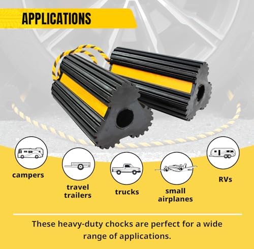 MAXXHAUL 51244 Solid Rubber Wheel Chock, 4 Pack, Heavy Duty - Image 5