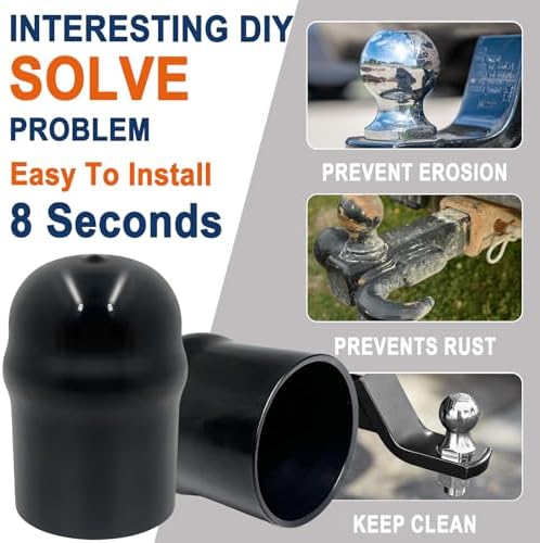 21811 Trailer Hitch Ball Cover, 2-5/16 Inch Black Rubber Hitch Ball Cap - Image 3
