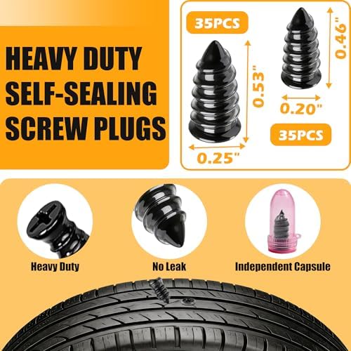 60PCS Tire Repair Rubber Nail Kit | Vacuum Tire Screw Plug - Image 5