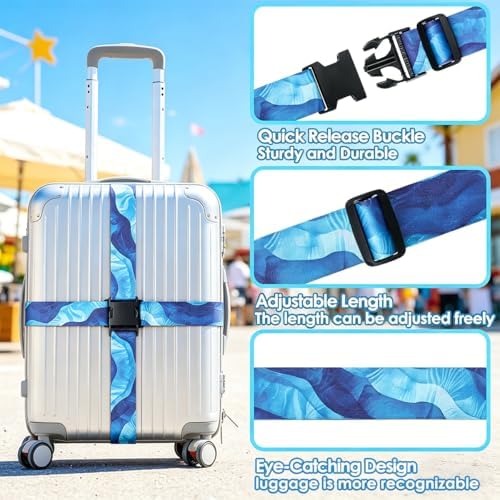 4 Pack Luggage Straps for Suitcases Adjustable Luggage Belt Suitcase Strap - Image 4