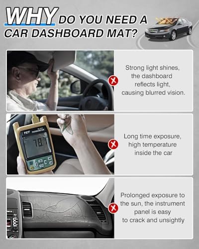 Cartist Black Dash Cover for 2004-2008 Acura TL Dashboard Cover Mats - Image 4