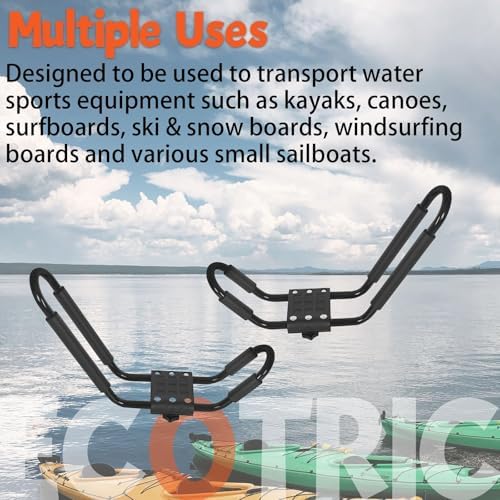 ECOTRIC Universal Kayak Roof Rack J-Bar Rack HD Kayak Carrier Holder Canoe - Image 3