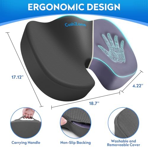 CushZone XXL Memory Foam Seat Cushion - Image 4