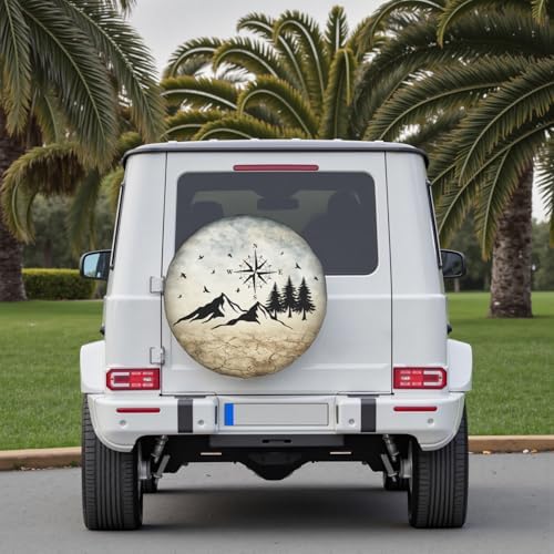 Nature Mountain Land Spare Tire Cover Compass Wheel Covers 17 Inch - Image 7