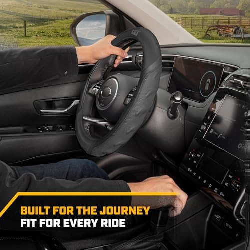 Cat® HexSport Black Carbon Fiber Steering Wheel Cover, Durable and Comfortable - Image 3
