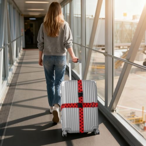 Red Black Polka Dot Luggage Straps - Image 6
