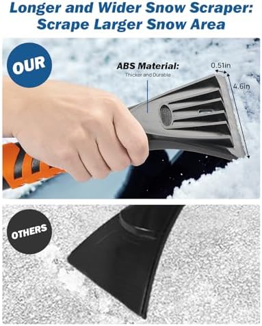JOYTUTUS 41.5IN Extendable Snow Brush and Ice Scraper, 270°Pivoting Snow - Image 2