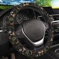 KARREAL Vintage Mushroom Dragonfly Flower Steering Wheel Cover by Unknown